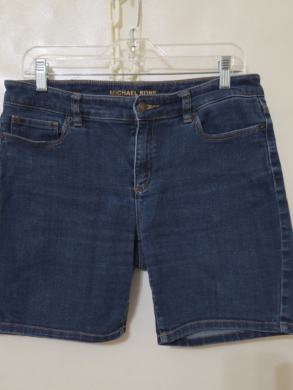 Michael Kors Women's Dark Blue Denim Jean Relaxed Stretch Shorts - Size 6